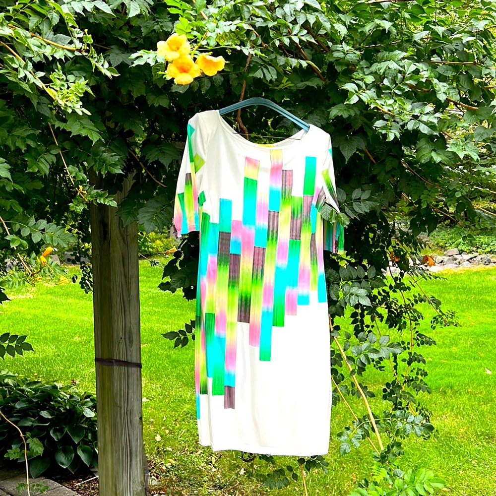 Katherine Malandrino short sleeve flowing vintage dress, size S